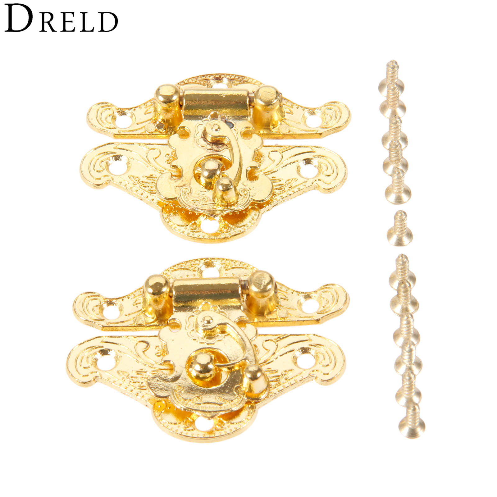 Furniture Hardware Manufacturers - DRELD-pestillo de caja de oro antiguo,