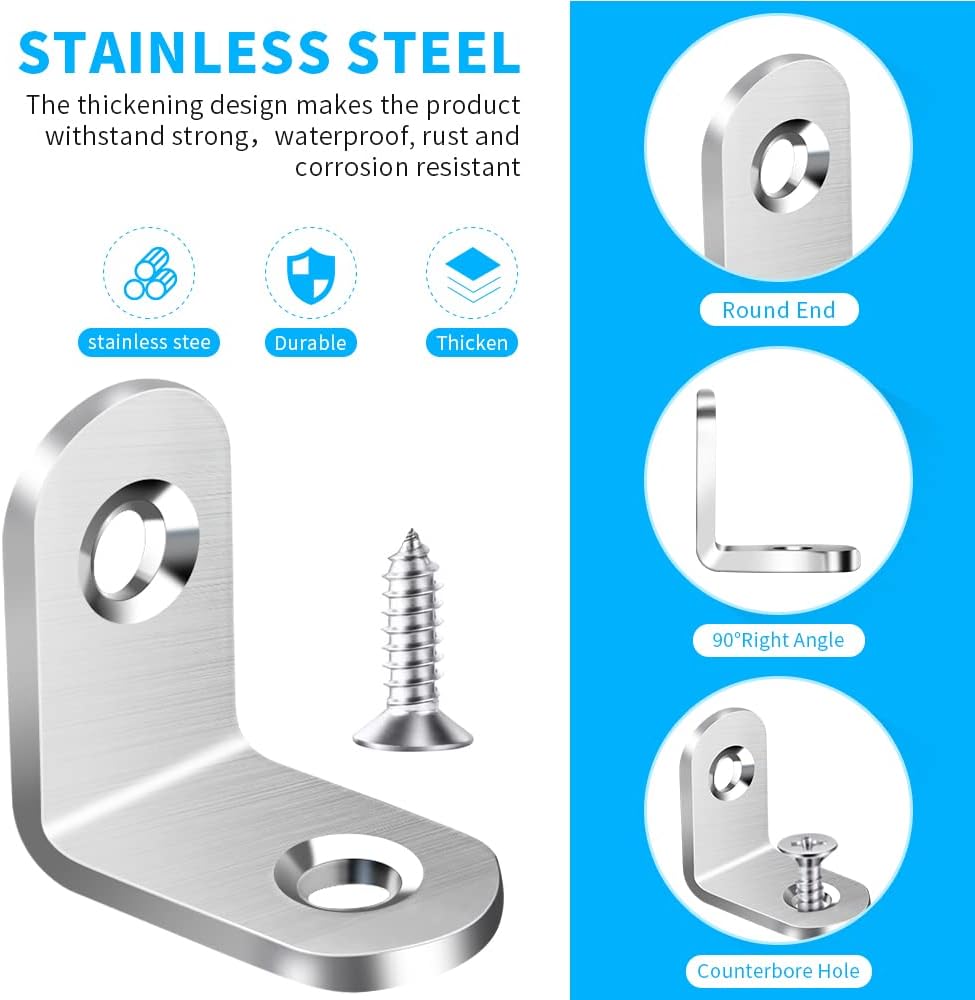 Soporte en L de acero inoxidab - Furniture Hardware Wood reseña y precio